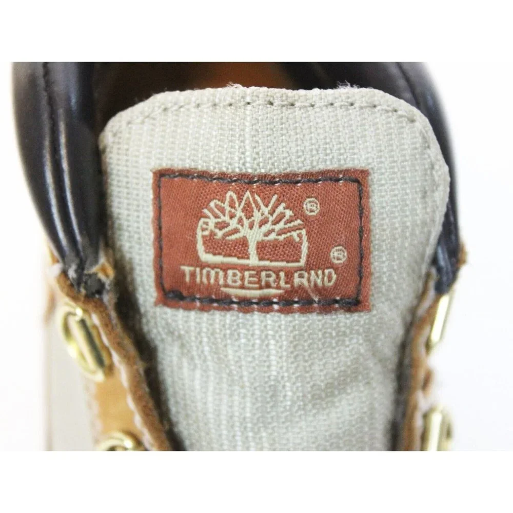Timberland Baby Shoes sz 12 Tan Leather Hiking Boots Mesh Suede Walking Non-Slip